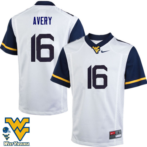 NCAA Men's Toyous Avery West Virginia Mountaineers White #16 Nike Stitched Football College Authentic Jersey CB23A44YX